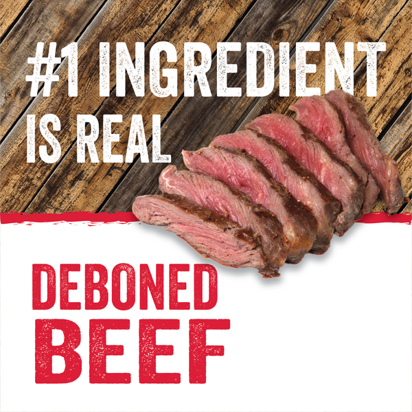 #1 ingredient is real, deboned beef