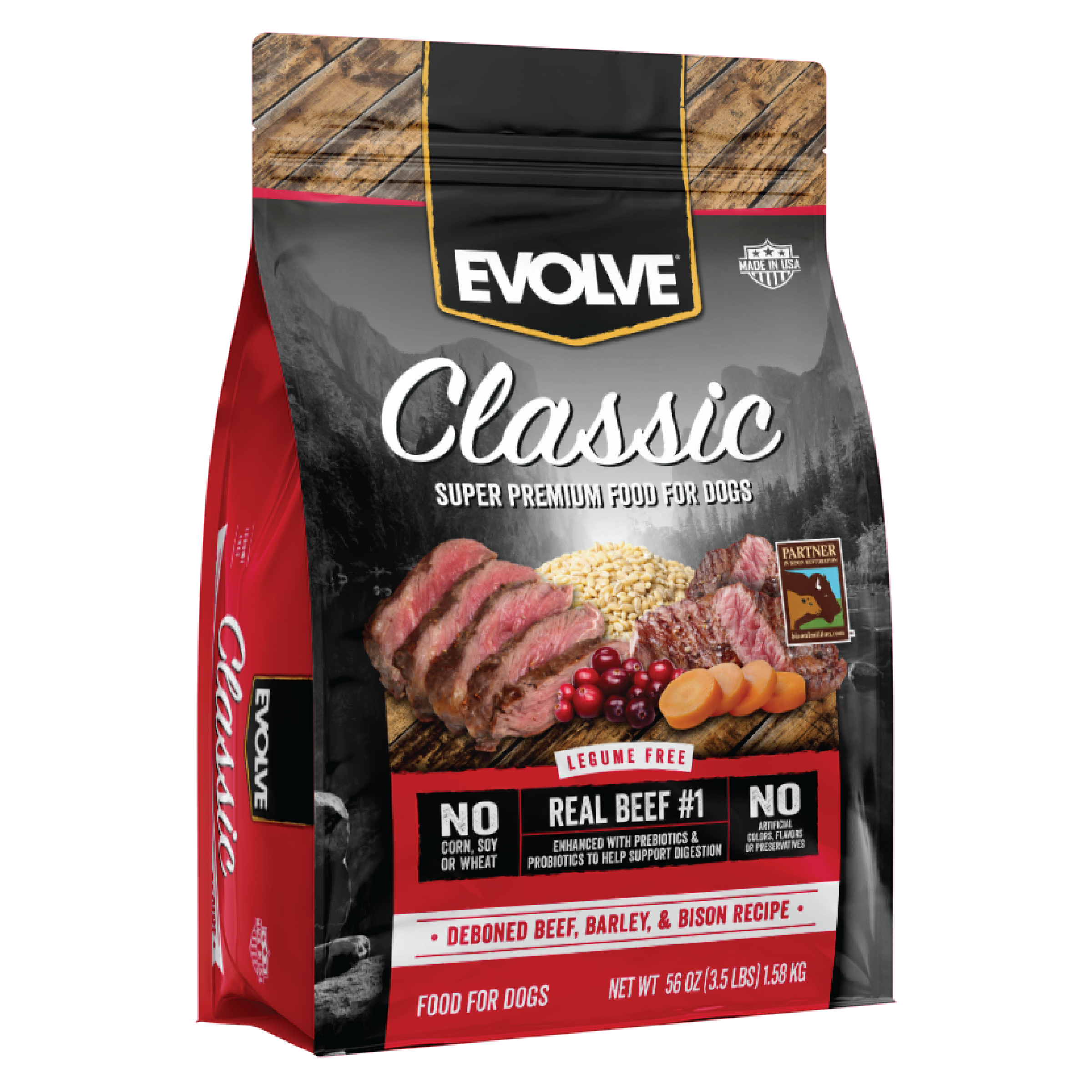 beef and barley dog food, 3.5 LB, front panel