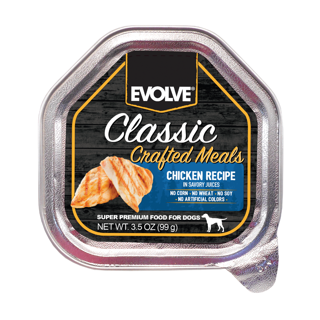 Evolve Classic Crafted Meals Chicken Recipe Wet Dog Food | 3.5 oz - 15 pk