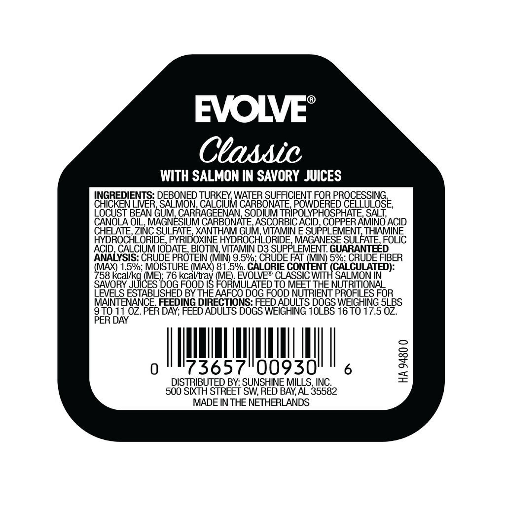 Evolve Classic Crafted Meals with Salmon Wet Dog Food | 3.5 oz - 15 pk