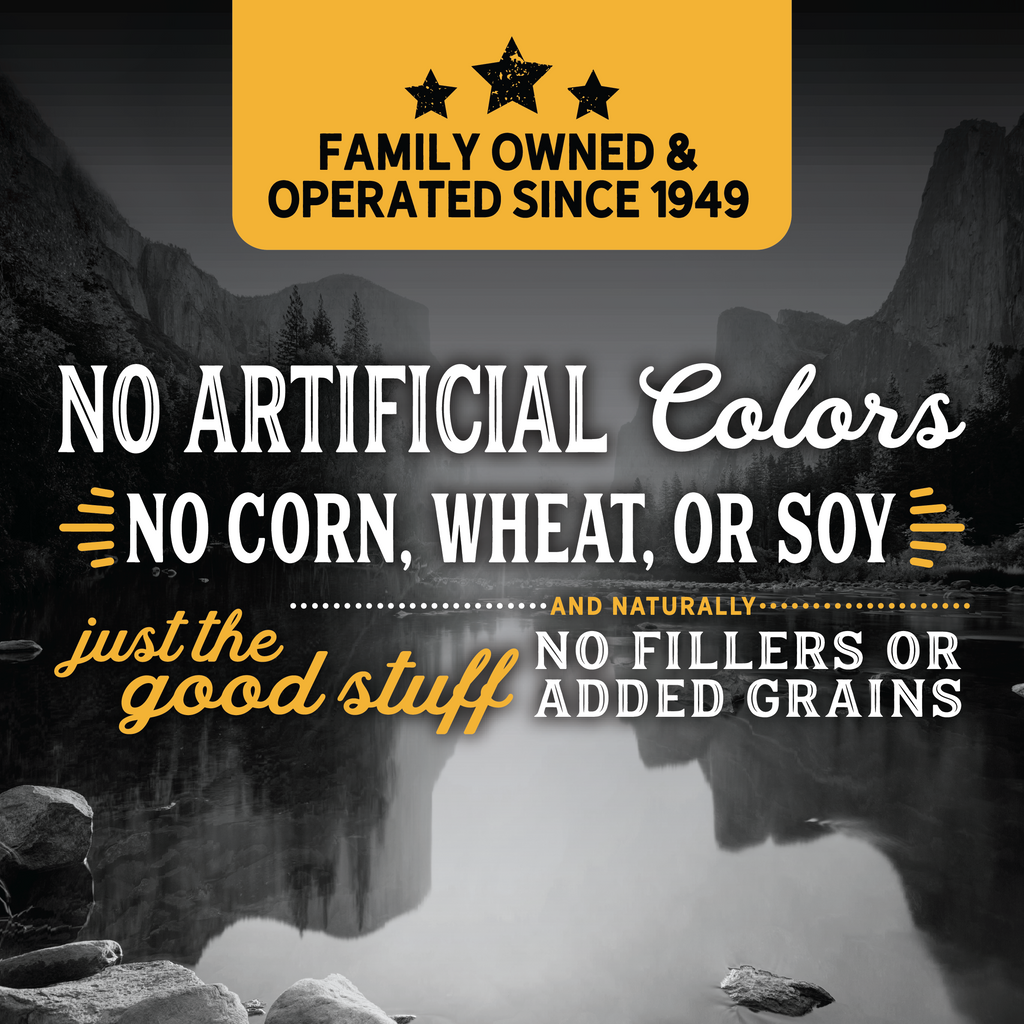 No Artificial Colors. No Corn, Wheat or Soy 