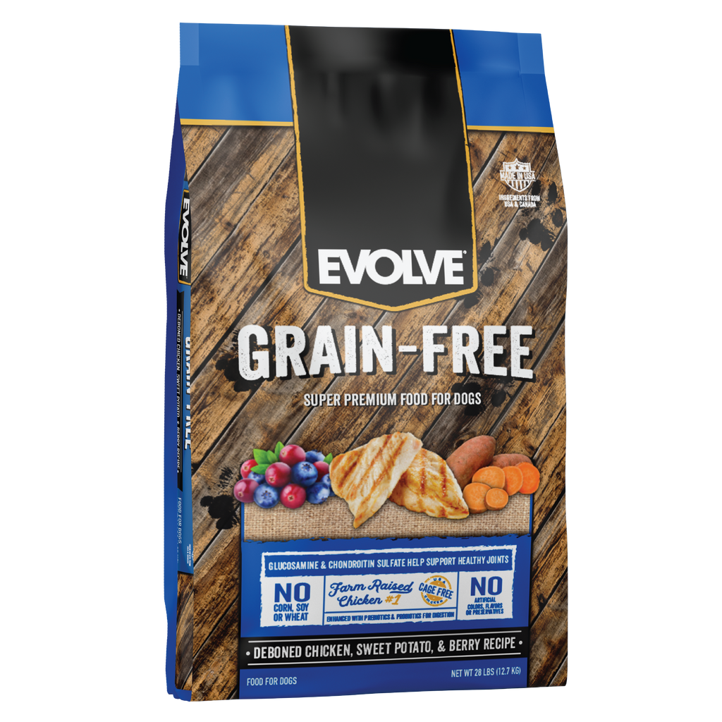 Evolve Grain Free Deboned Chicken, Sweet Potato & Berry Recipe Dry Dog Food | 4 LB, 14 LB, 28 LB