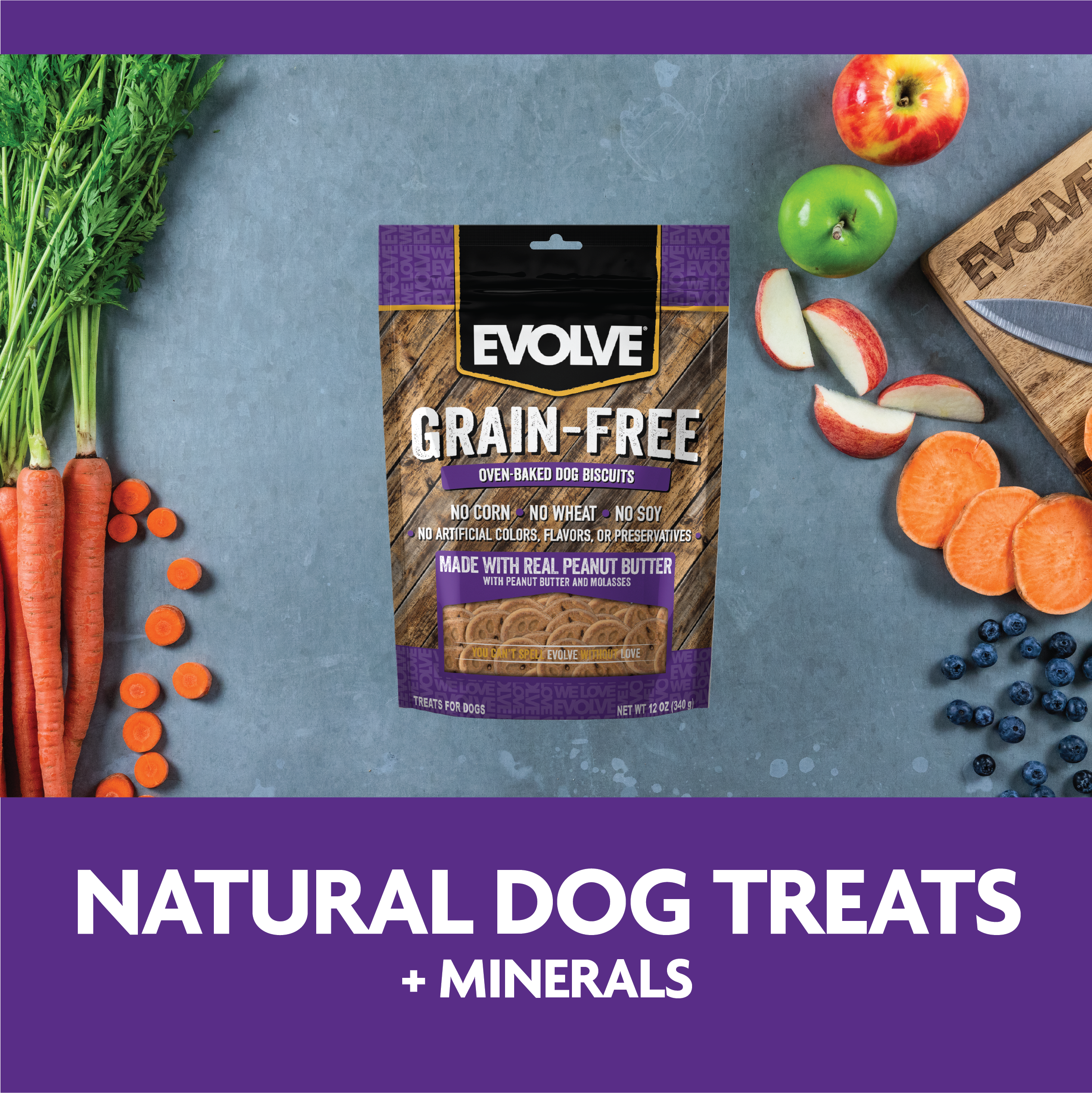 Natural dog treats and minerals