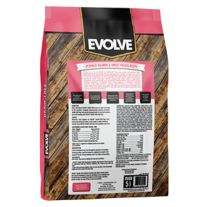 salmon & sweet potato dog food 12 LB - Back Panel