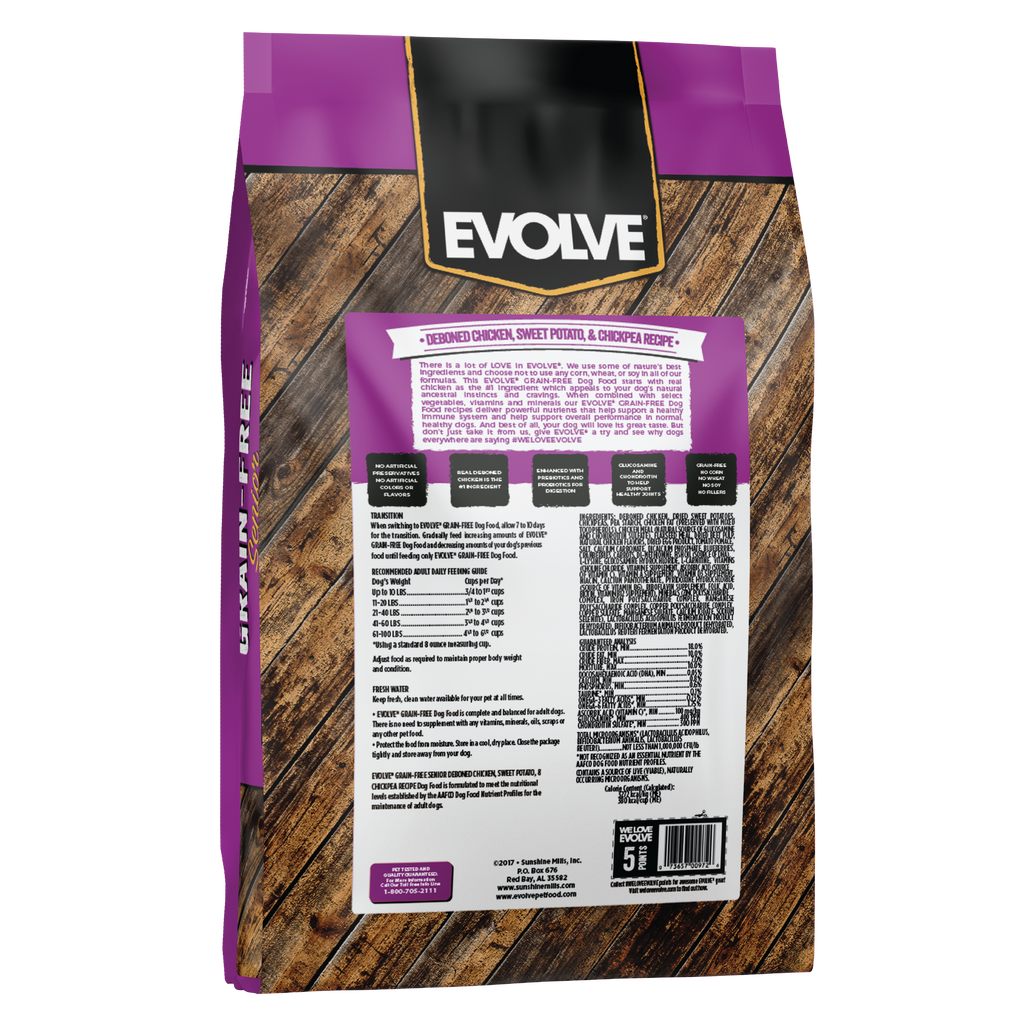 Evolve Grain Free Senior Chicken Recipe Dry Dog Food | 4 LB, 14 LB