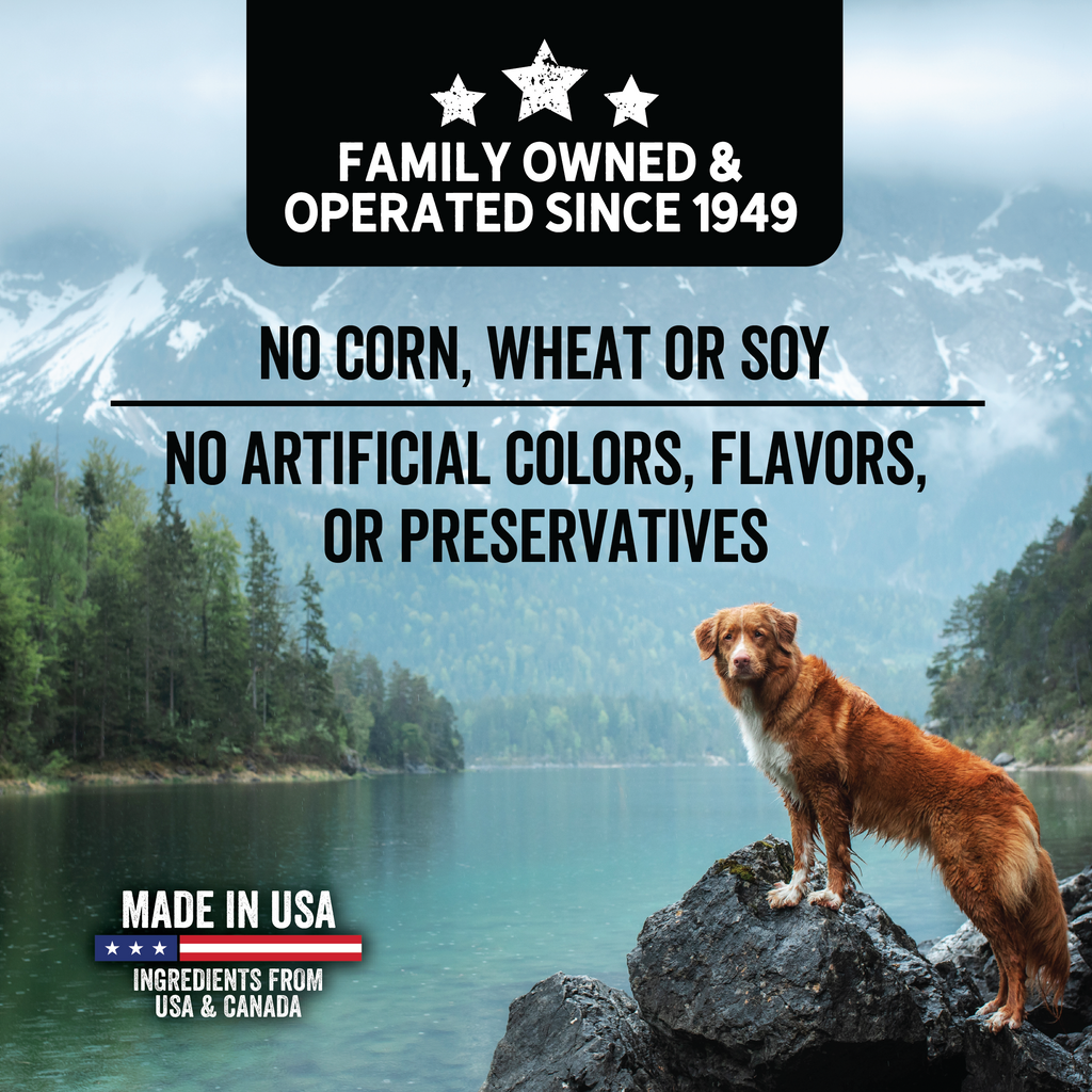 No Corn, Wheat or Soy. No Artificial Colors, Flavors or Preservatives. Family owned and operated since 1949. Made in the USA with ingredients from USA and Canada.