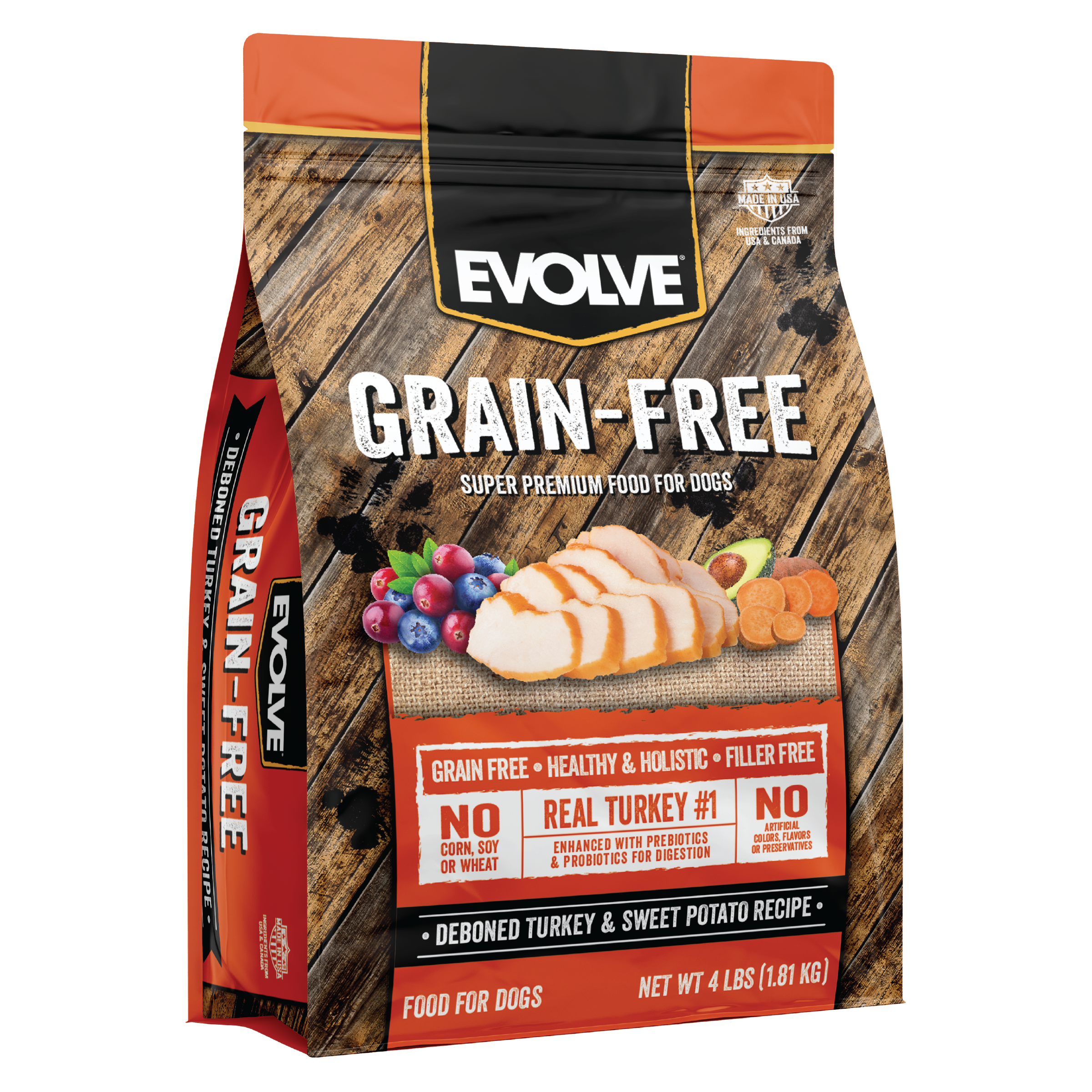 turkey grain free dog food, 4 LB - front panel