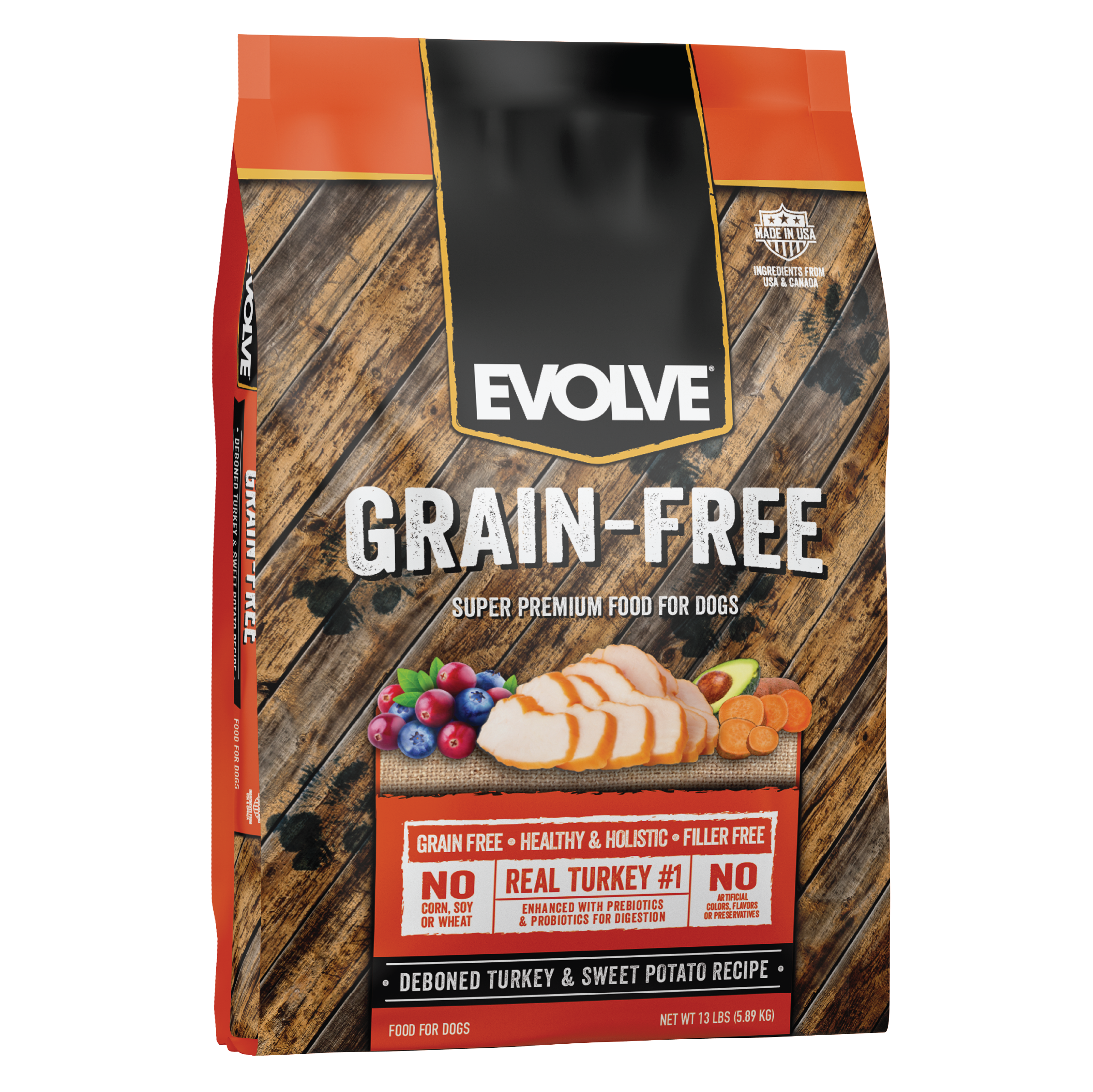 turkey grain free dog food, 13 LB - front panel