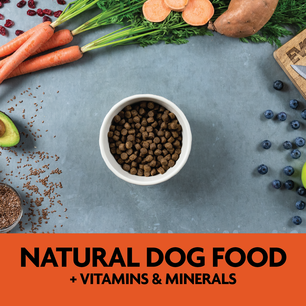 natural dog food plus vitamins and minerals
