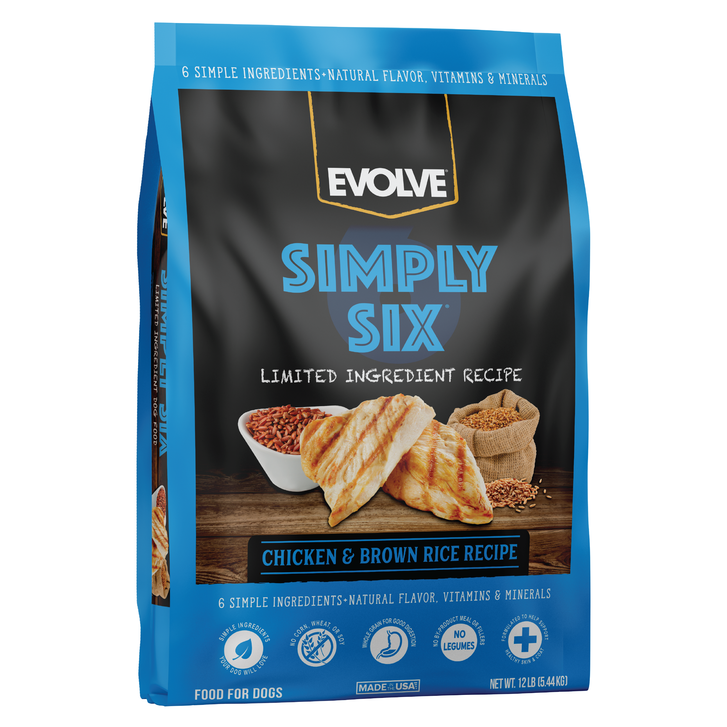 chicken and brown rice dog food, 12 LB - Front Panel