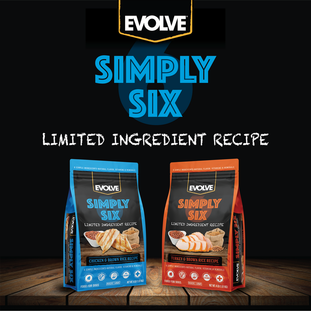 Evolve Simply Six Chicken Brown Rice Recipe Dry Dog Food | 4 LB, 12 LB