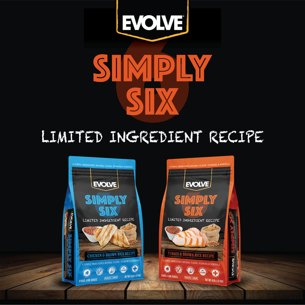 Evolve Simply Six Turkey & Brown Rice Recipe Dry Dog Food | 4 LB, 12 LB