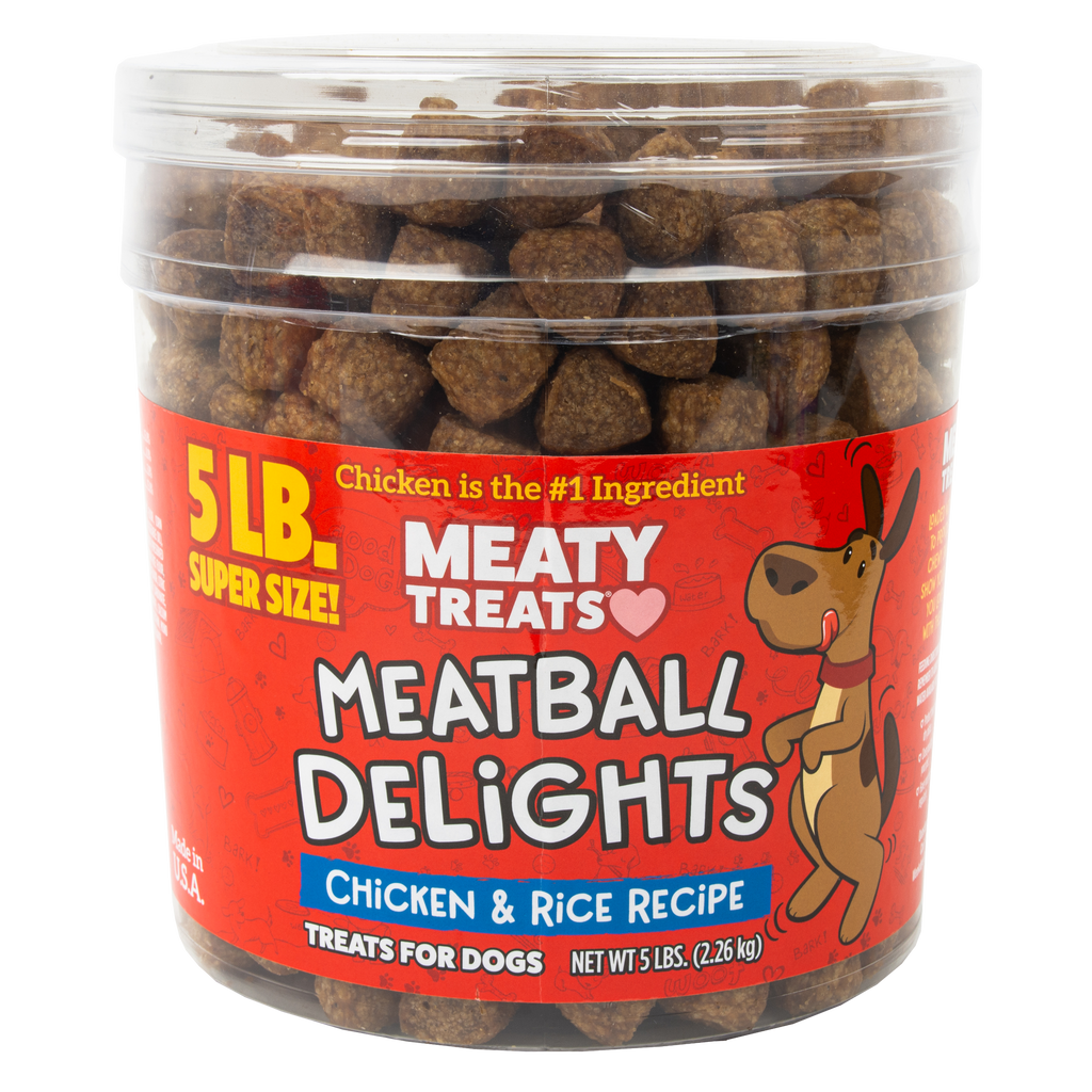 Meaty Treats Meatball Delights Chicken Flavored Meatballs Soft Dog Treats | 4 LB