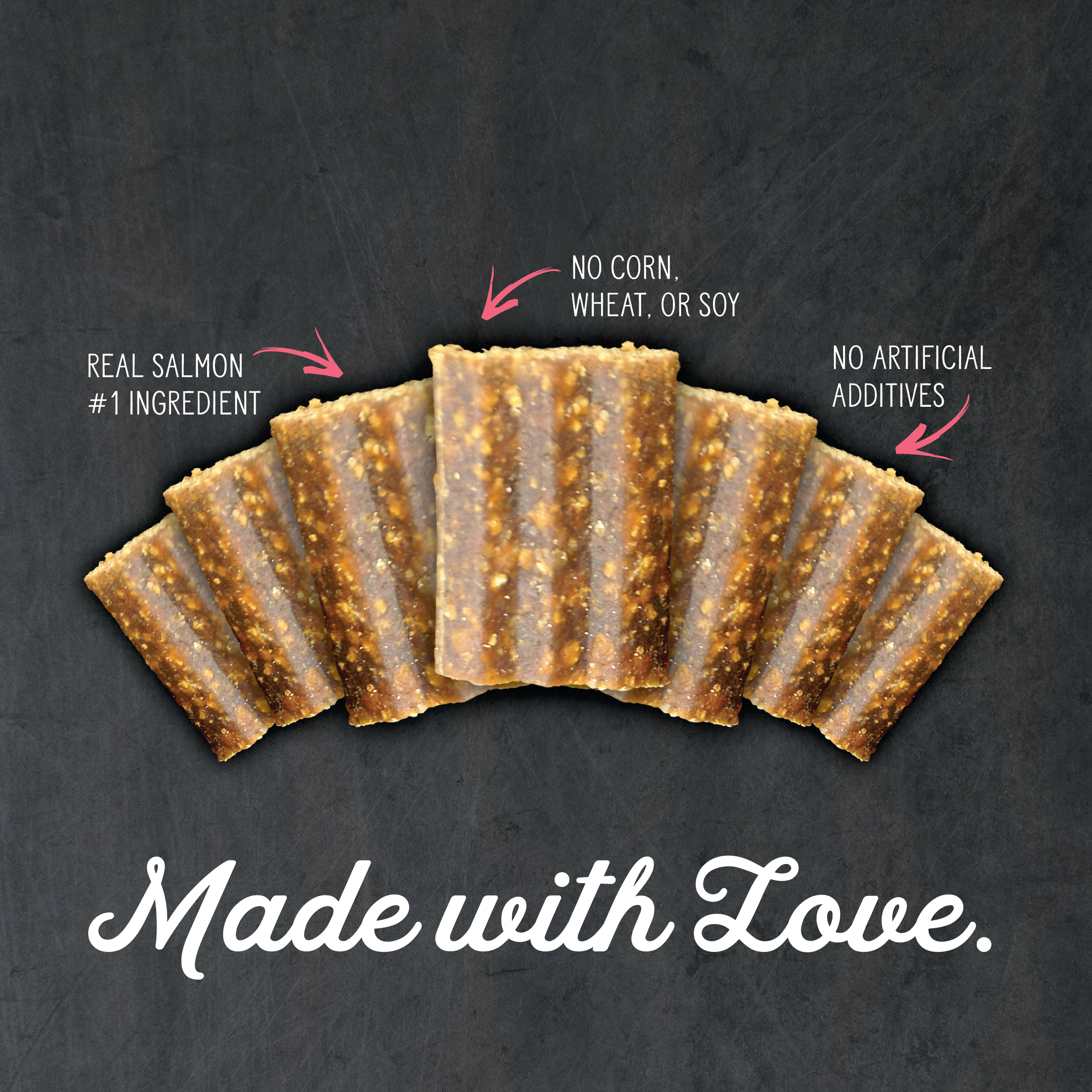 salmon jerky dog treats made with love