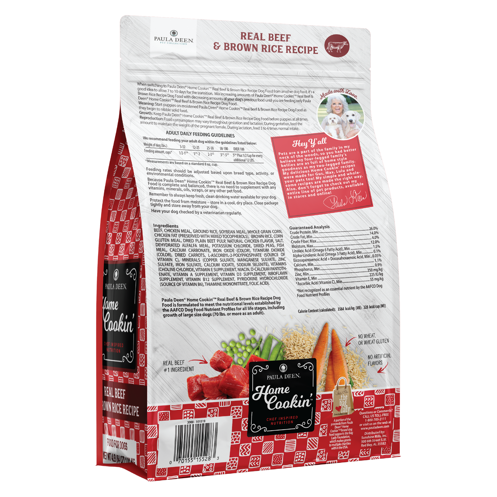 Beef Brown Rice Dog Food 4 LB 12 LB Paula Deen Home Cookin
