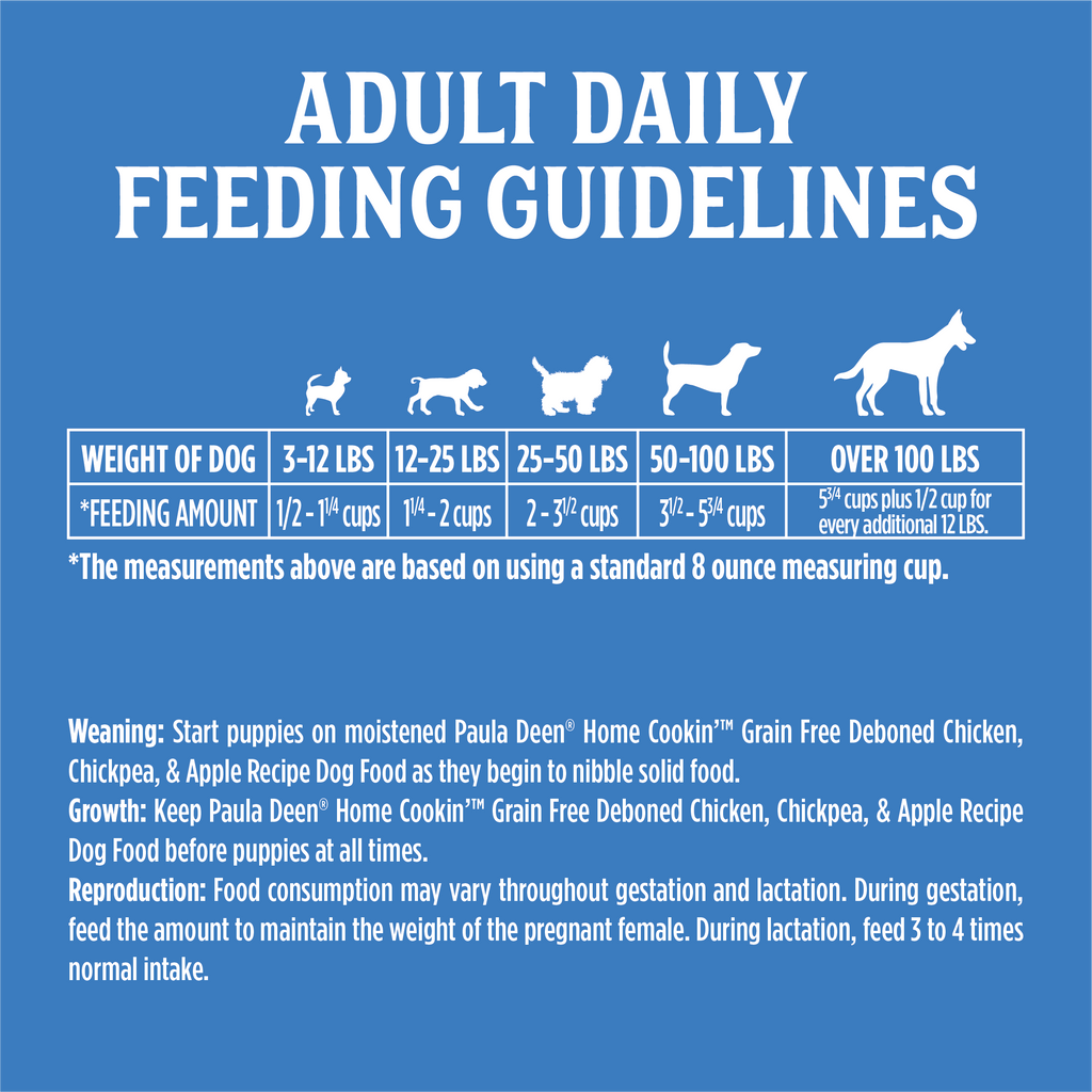 Grain Free Chicken & Apple Dog Food | 4 LB, 12 LB | Paula Deen Home Cookin'