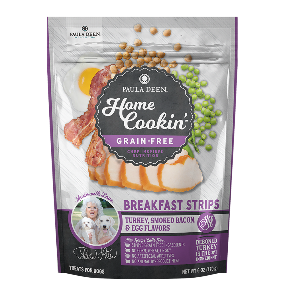 Paula Deen Home Cookin' Grain Free Breakfast Strips Soft Dog Treats | 6 oz