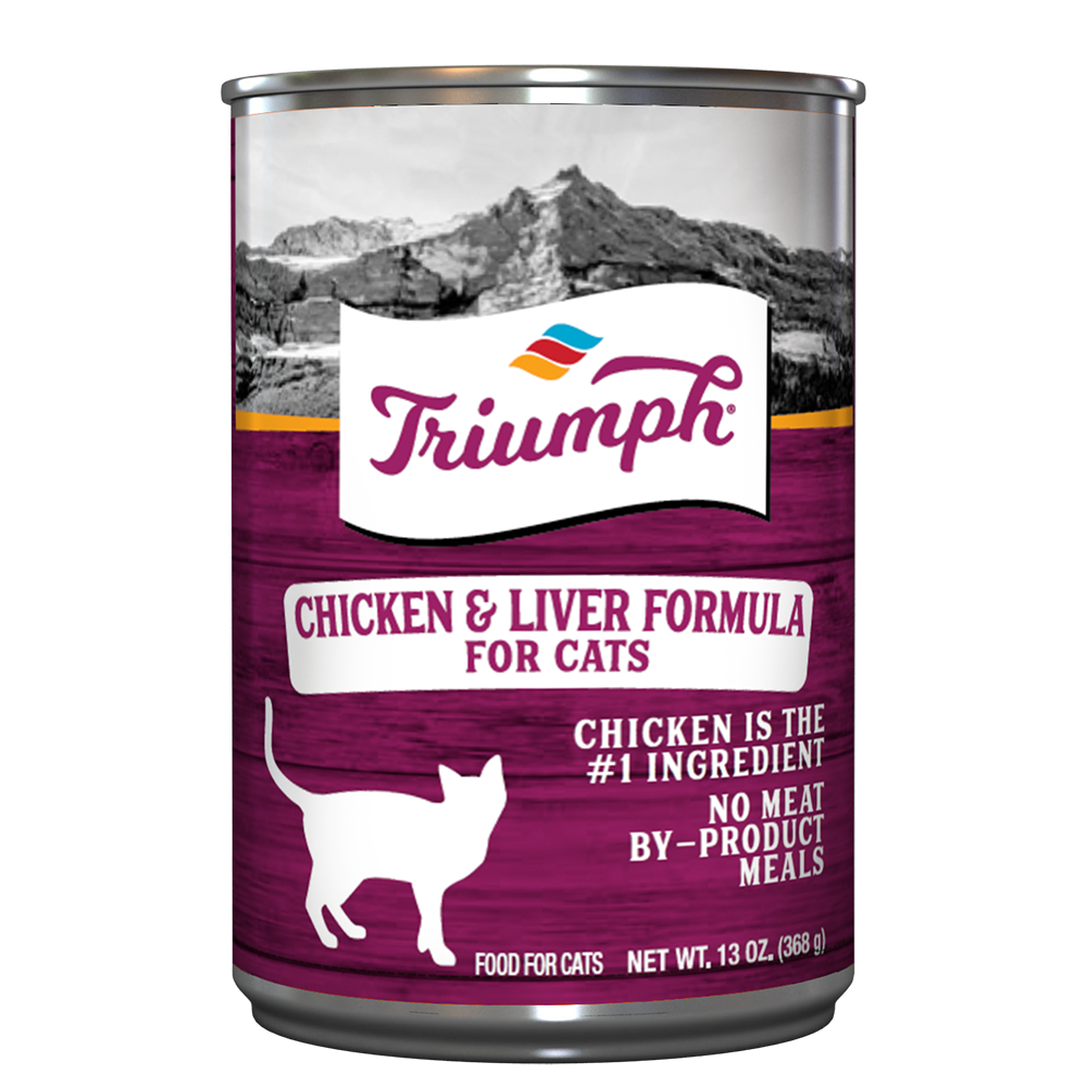 Triumph Chicken and Liver Formula Wet Cat Food | 13 oz - 12 pk