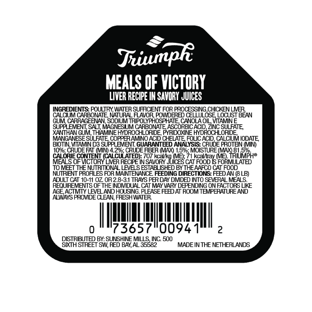 Triumph Meals of Victory Liver Recipe Wet Cat Food | 3.5 oz - 15 pk