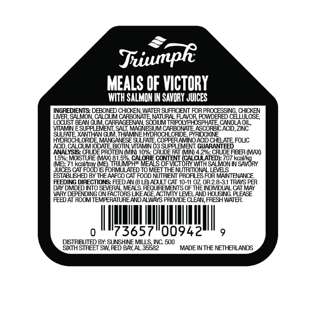 Triumph Meals of Victory Salmon Recipe Wet Cat Food | 3.5 oz - 15 pk