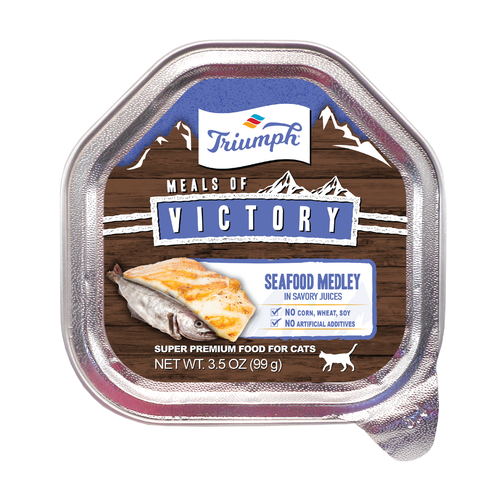 Triumph Meals of Victory Seafood Medley Wet Cat Food | 3.5 oz - 15 pk