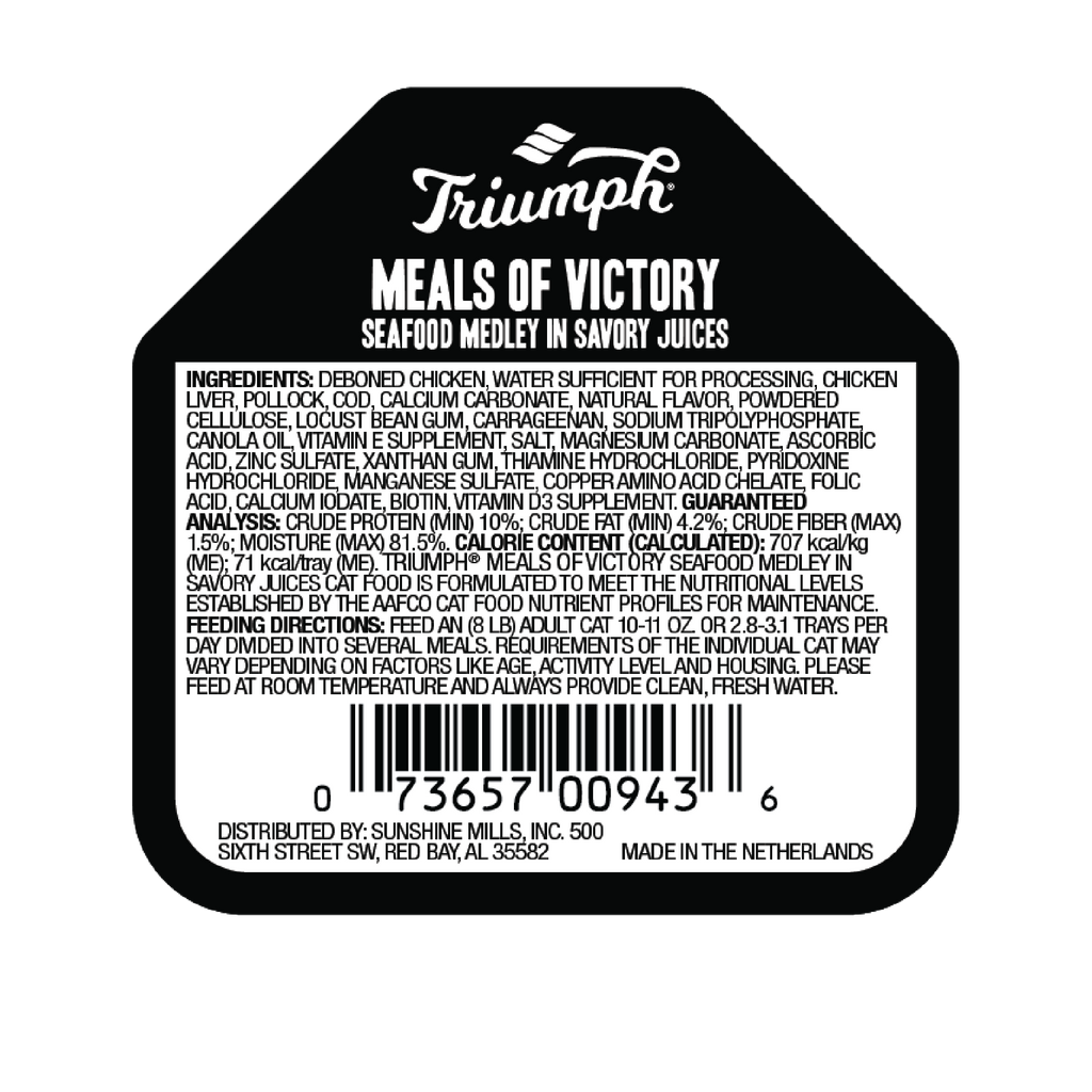 Triumph Meals of Victory Seafood Medley Wet Cat Food | 3.5 oz - 15 pk