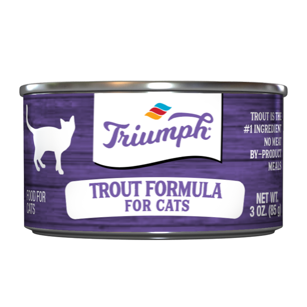 Triumph Trout Formula Wet Cat Food | 13.2 oz - 12 pk | 5.5 oz - 24 pk