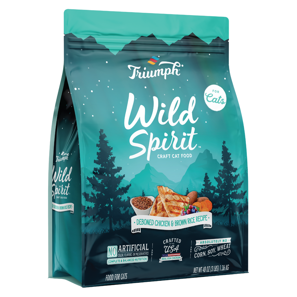 Triumph Wild Spirit Deboned Chicken & Brown Rice Recipe Dry Cat Food | 3 LB, 7 LB
