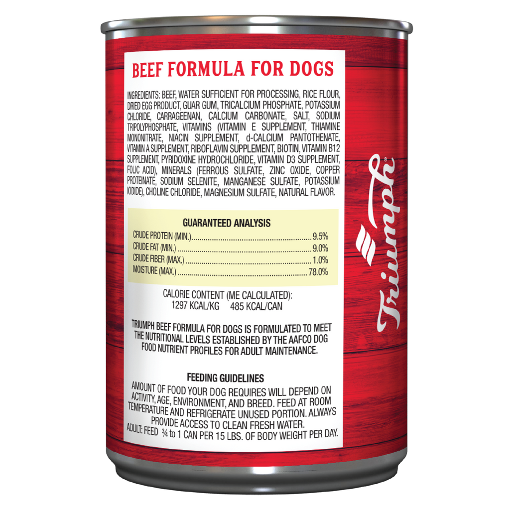 Triumph Beef Formula For Dogs Wet Dog Food | 13.2 oz - 12 pk