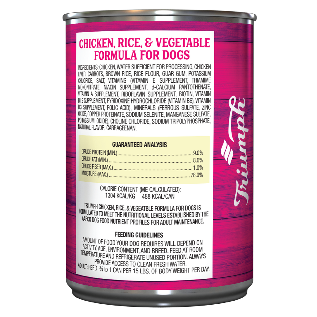 Chicken, Rice and Vegetable Recipe Wet Dog Food | 13.2 oz - 12 pk | Triumph