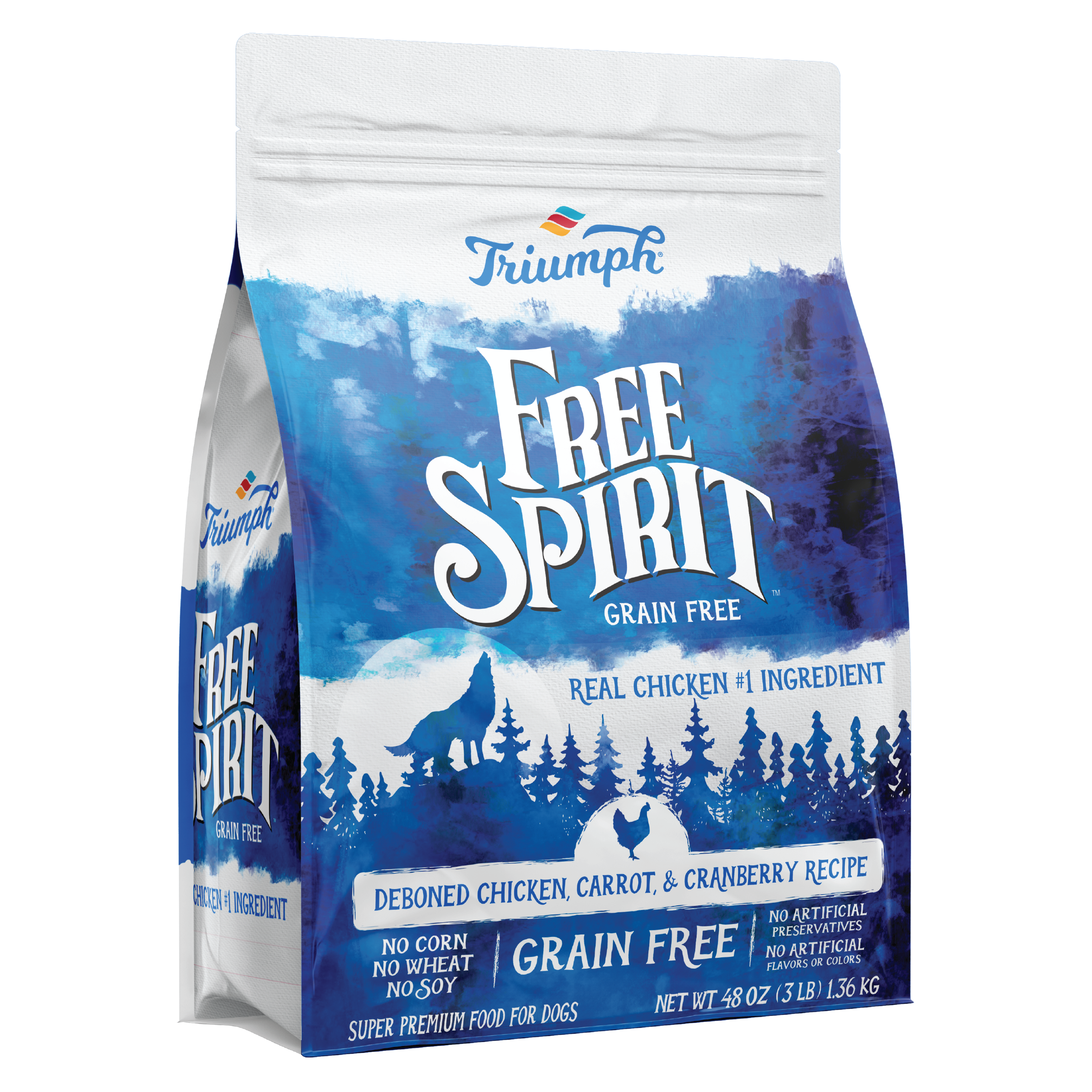 Grain Free Deboned Chicken, Carrot, & Cranberry Dog Food | 3 LB, 13 LB, 26 LB | Triumph