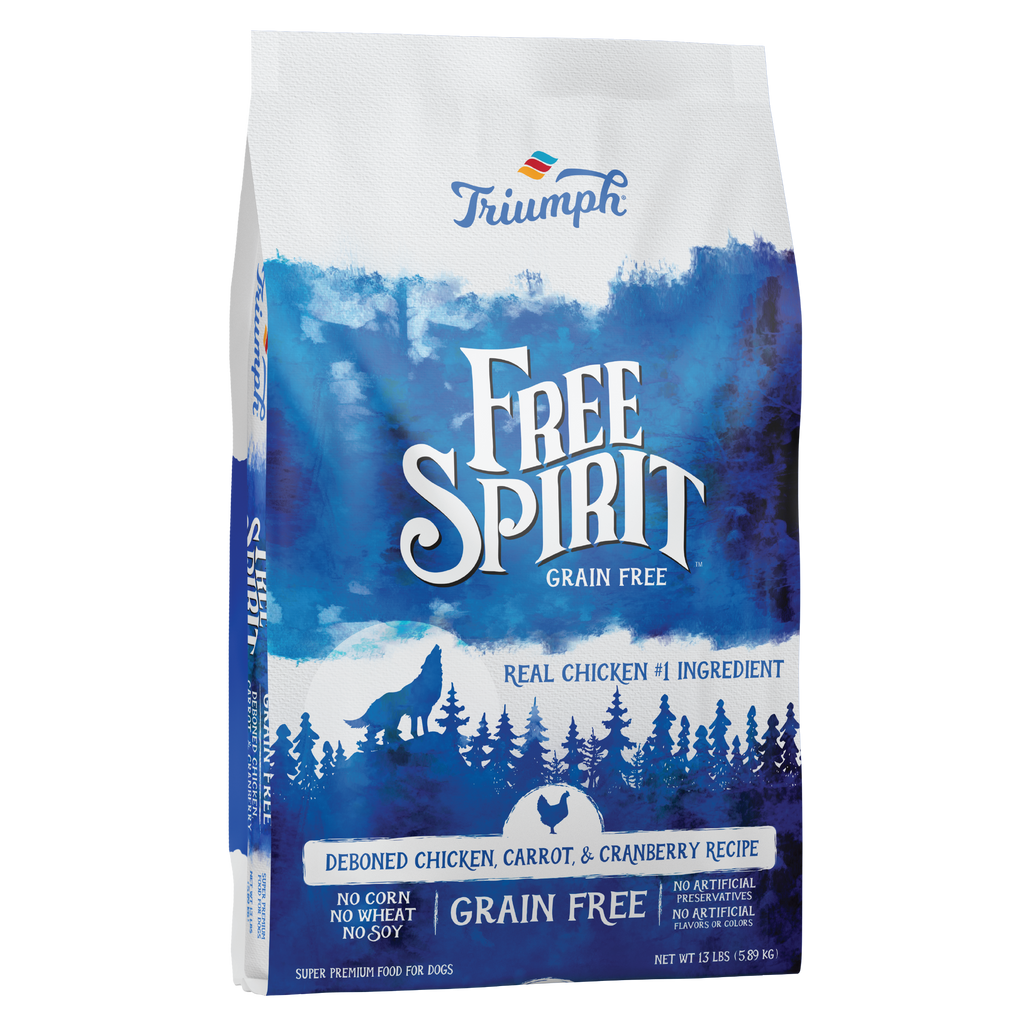 Triumph Free Spirit Deboned Chicken, Carrot, & Cranberry Recipe Dry Dog Food | 3 LB, 13 LB, 26 LB