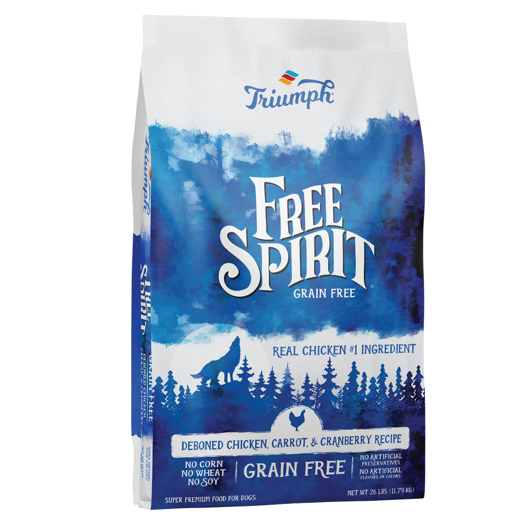 Triumph Free Spirit Deboned Chicken, Carrot, & Cranberry Recipe Dry Dog Food | 3 LB, 13 LB, 26 LB