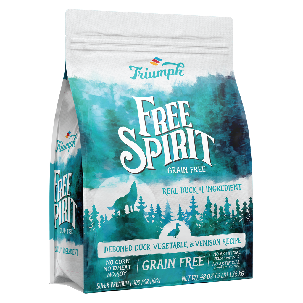 Triumph Free Spirit Grain Free Duck, Vegetable, & Venison Recipe Dry Dog Food | 3 LB, 26 LB