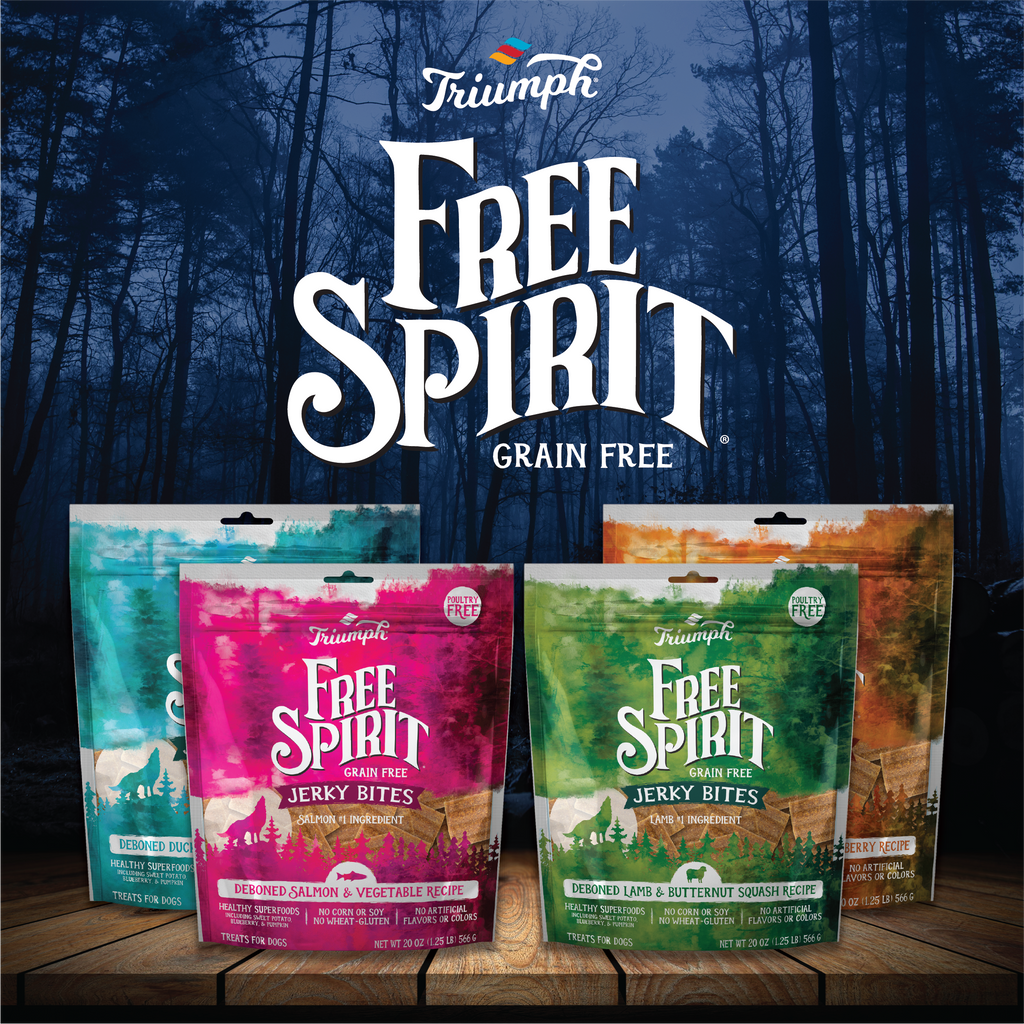Triumph Free Spirit Grain Free Salmon and Vegetable Recipe Jerky Bites Soft Dog Treats | 20 oz