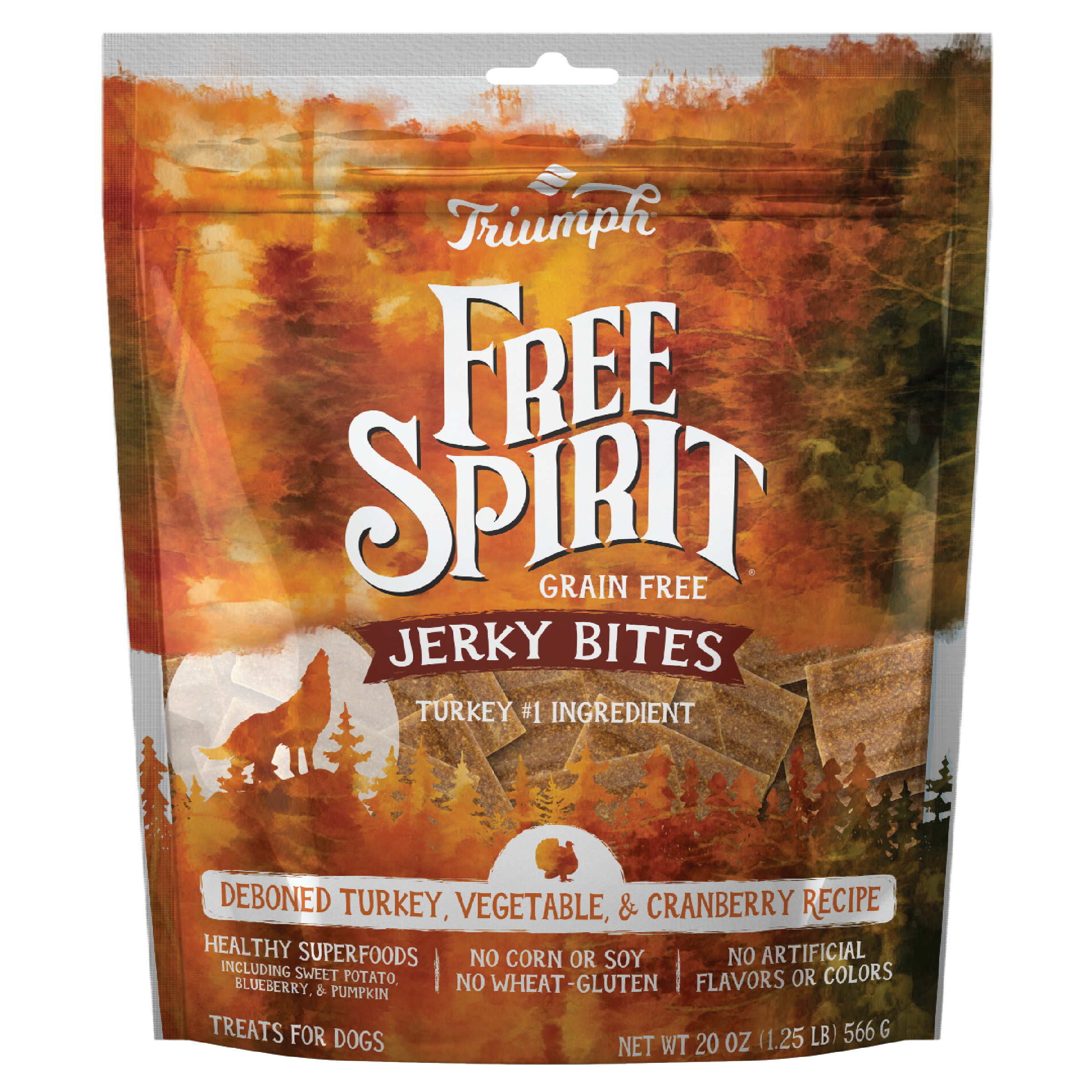Grain Free Turkey, Vegetable & Cranberry Jerky Bites | 20 oz | Triumph
