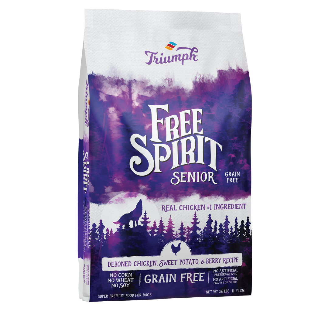 Triumph Free Spirit Senior Deboned Chicken, Sweet Potato, & Berry Recipe Dry Dog Food | 3 LB, 13 LB, 26 LB