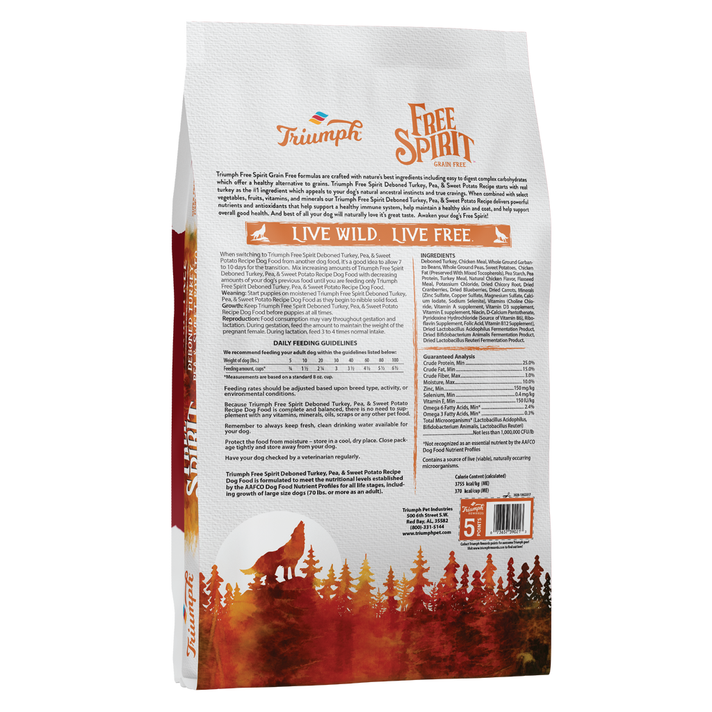 Grain Free Turkey, Pea, & Sweet Potato Dog Food | 3 LB, 14 LB, 26 LB | Triumph