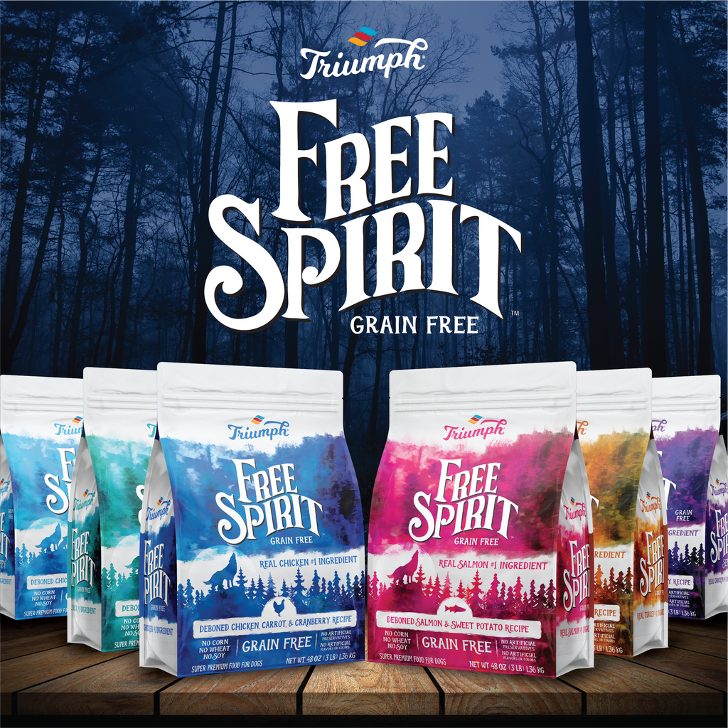Triumph Free Spirit Grain Free Turkey, Pea, & Sweet Potato Recipe Dry Dog Food | 3 LB, 14 LB, 26 LB
