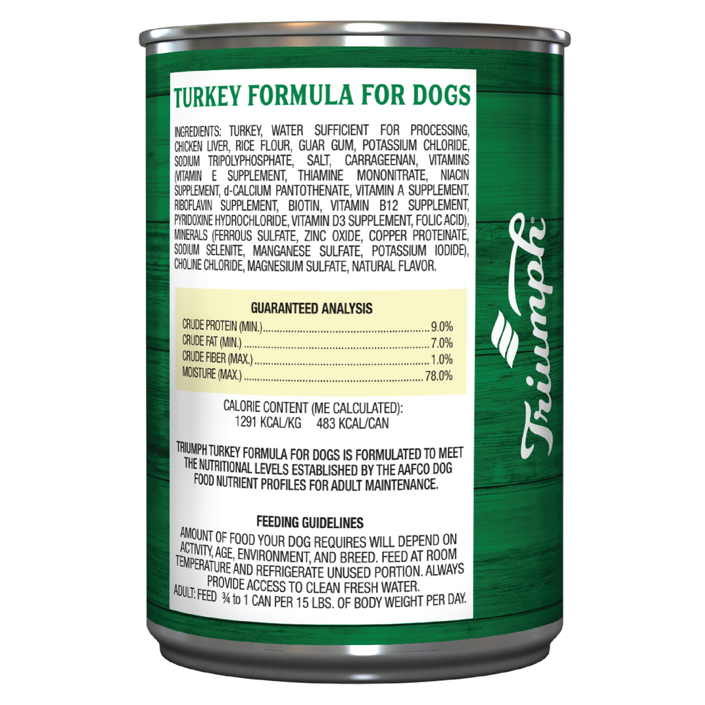 Triumph Turkey Formula For Dogs Wet Dog Food | 13.2 oz - 12 pk