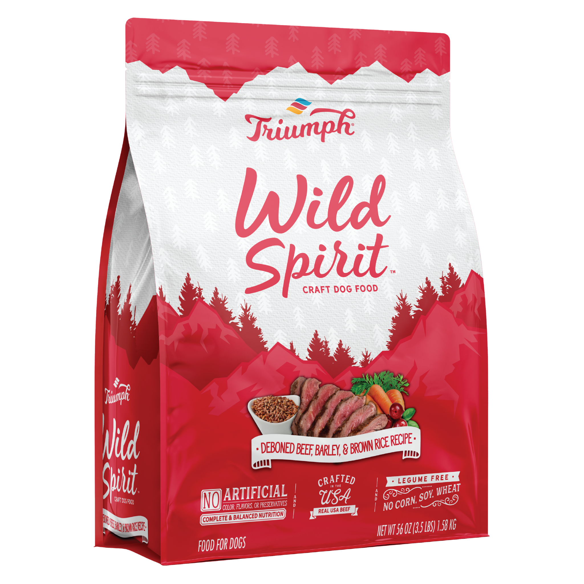 Beef Barley Brown Rice Dog Food 3.5 LB 16 LB 30 LB Triumph