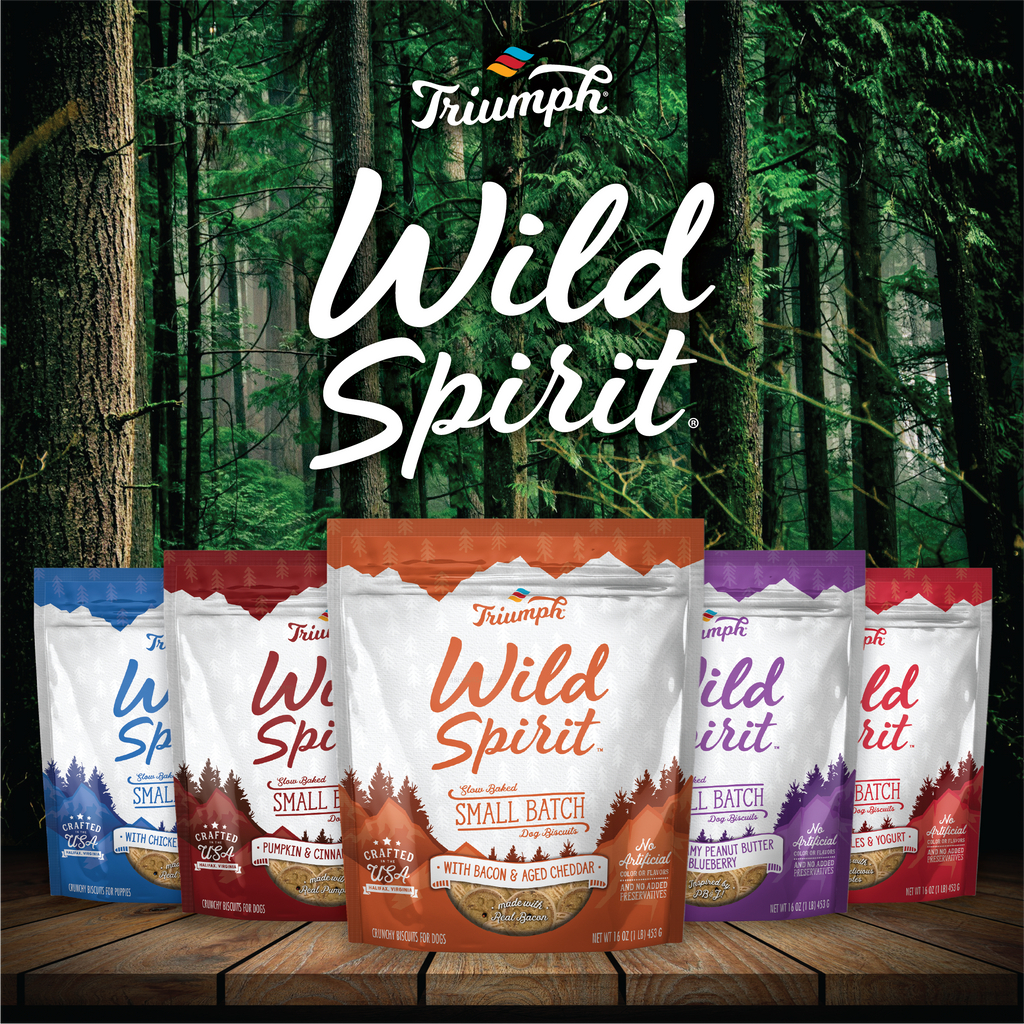 Triumph Wild Spirit Small Batch Biscuits - Bacon & Aged Cheddar Biscuit Dog Treats | 16 oz