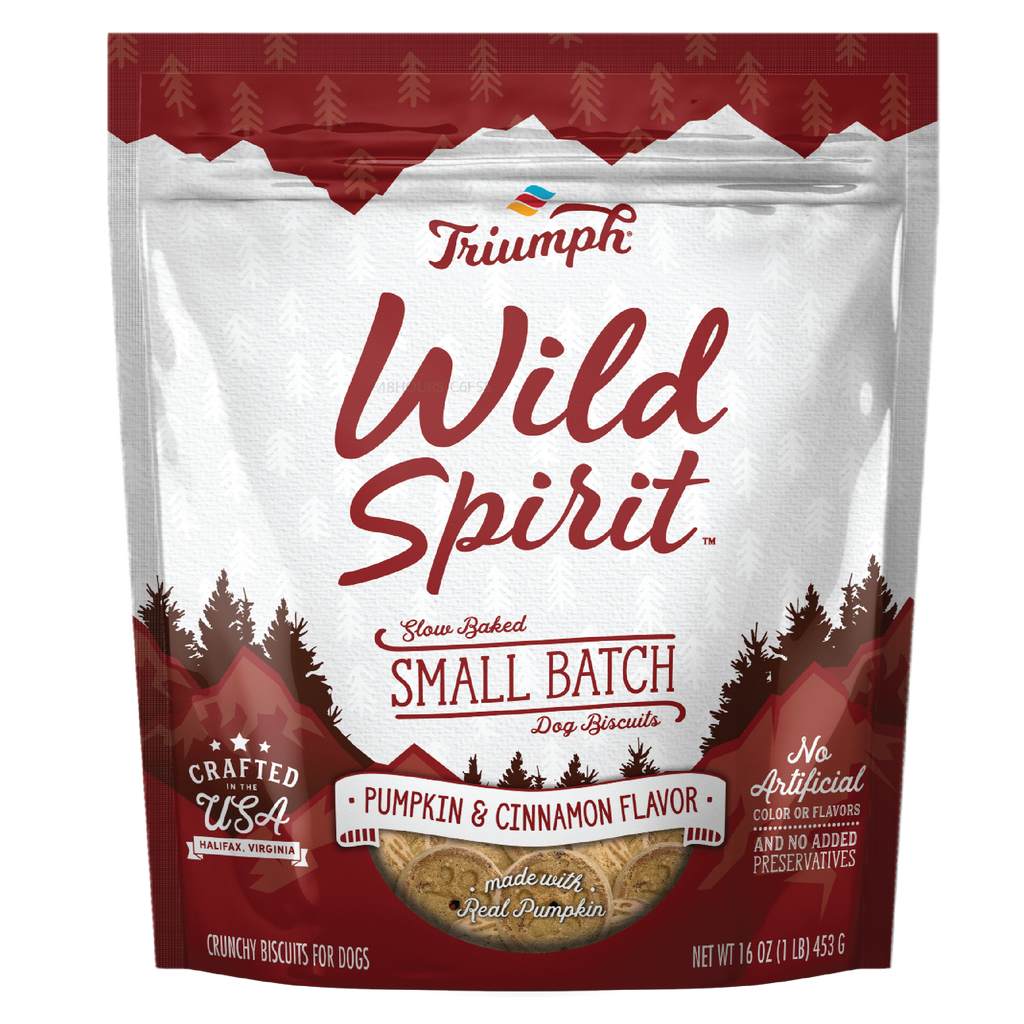 Triumph Wild Spirit Small Batch Biscuits - Pumpkin & Cinnamon Biscuit Dog Treats | 16 oz