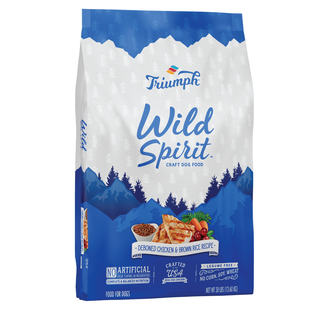 Triumph Wild Spirit Chicken & Brown Rice Recipe Dry Dog Food | 3.5 LB, 16 LB, 30 LB