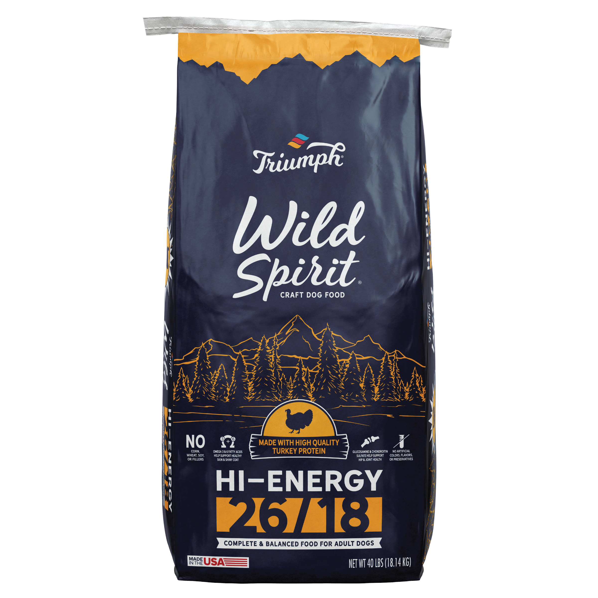 Hi-Energy 26/18 Dry Dog Food | 40 LB | Triumph