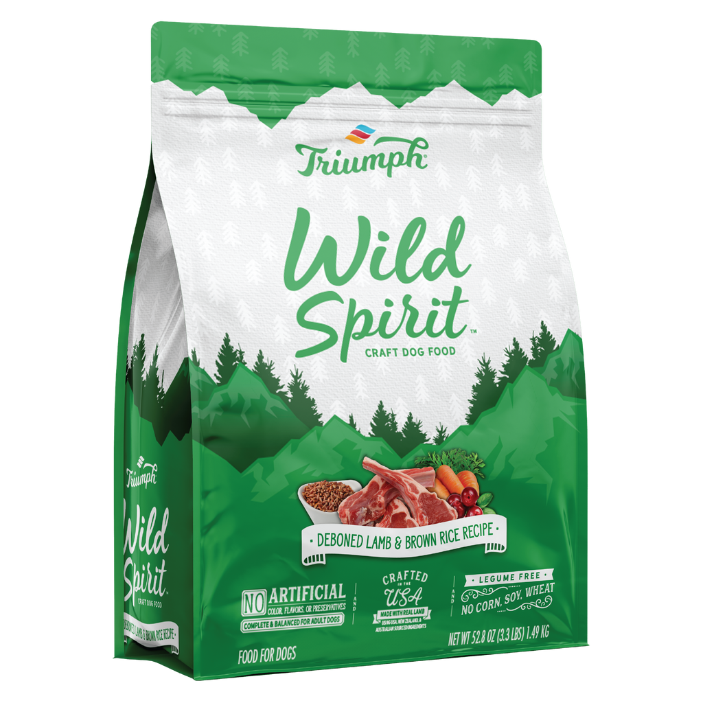 Triumph Wild Spirit Lamb & Brown Rice Recipe Dry Dog Food | 3.3 LB, 15 LB, 28 LB