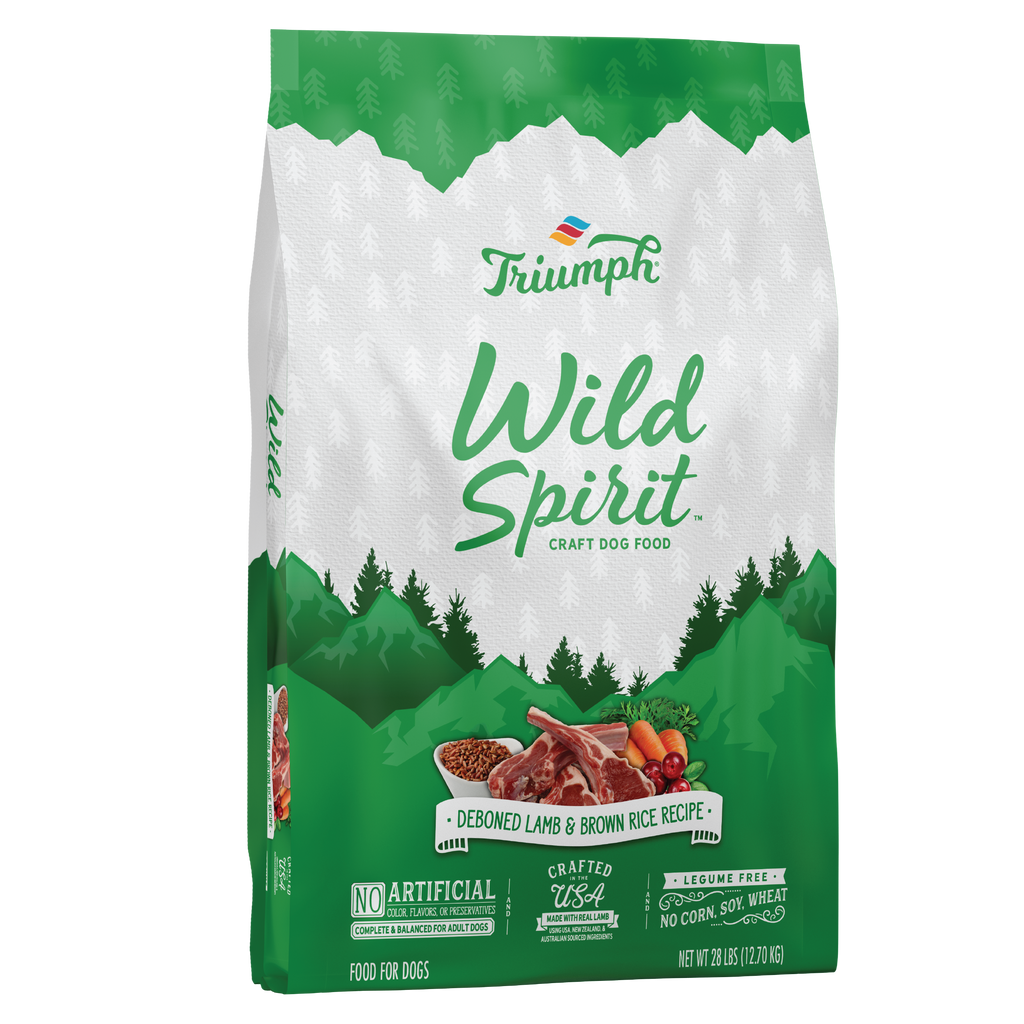 Triumph Wild Spirit Lamb & Brown Rice Recipe Dry Dog Food | 3.3 LB, 15 LB, 28 LB