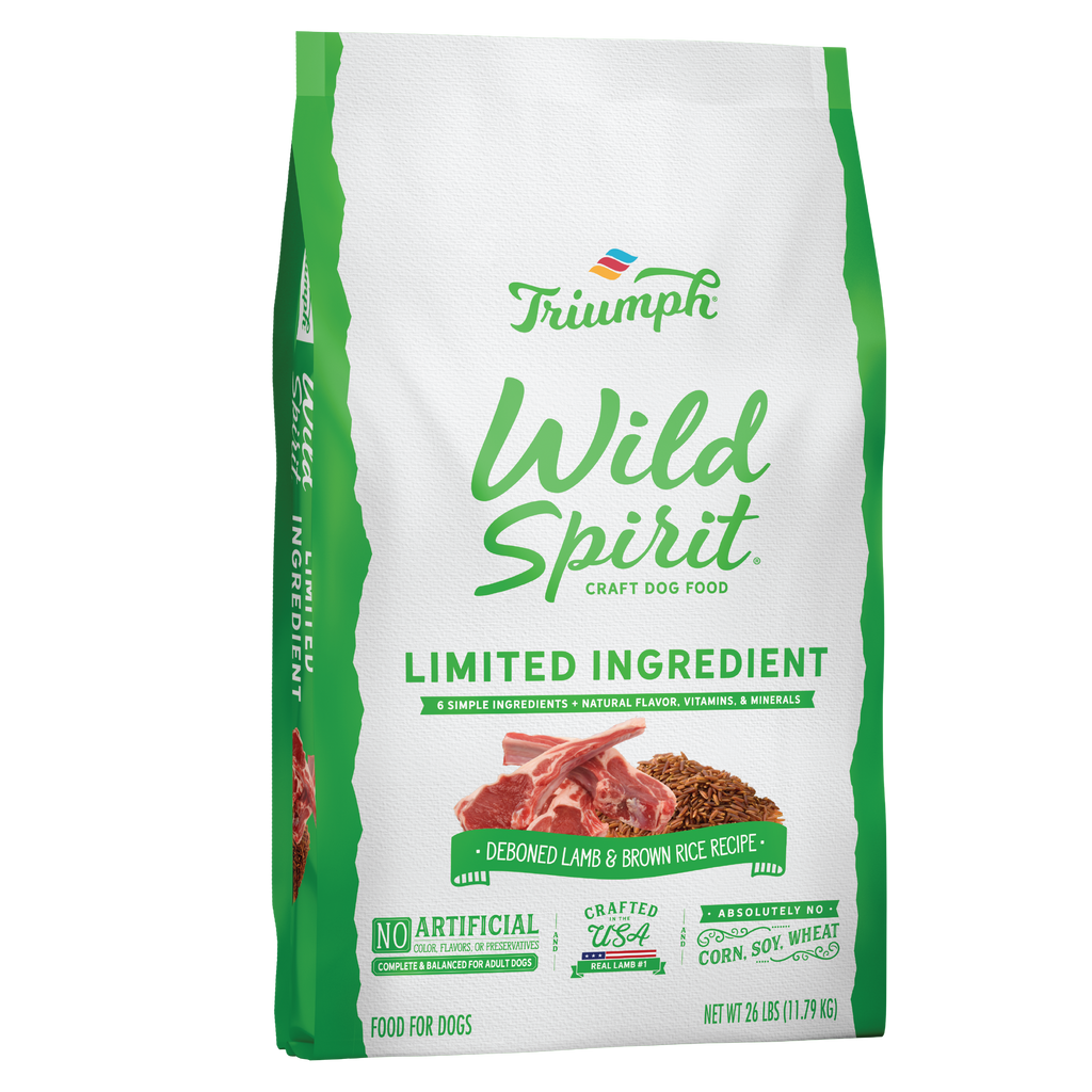 Triumph Wild Spirit Limited Ingredient Lamb & Brown Rice Recipe Dry Dog Food | 13 LB, 26 LB