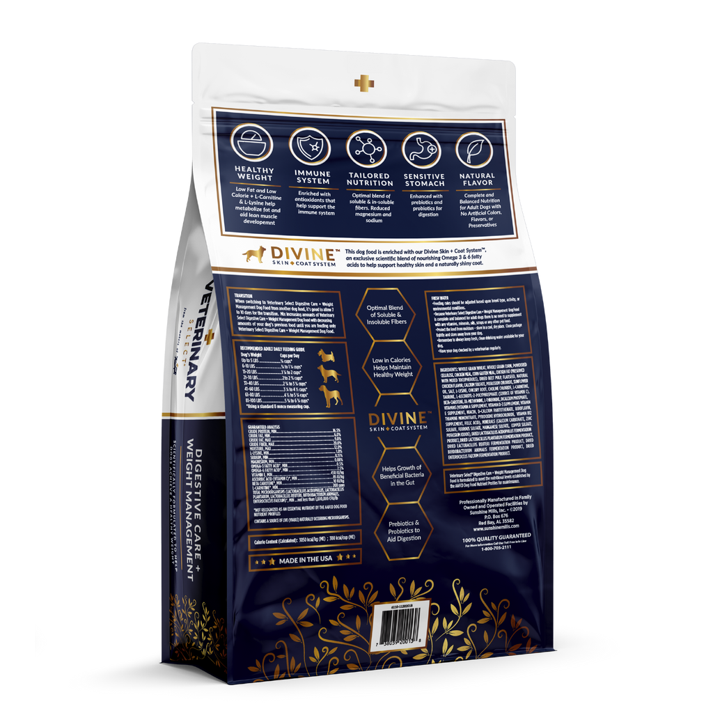 Veterinary Select Digestive Care + Weight Management Dry Dog Food | 8.5 LB